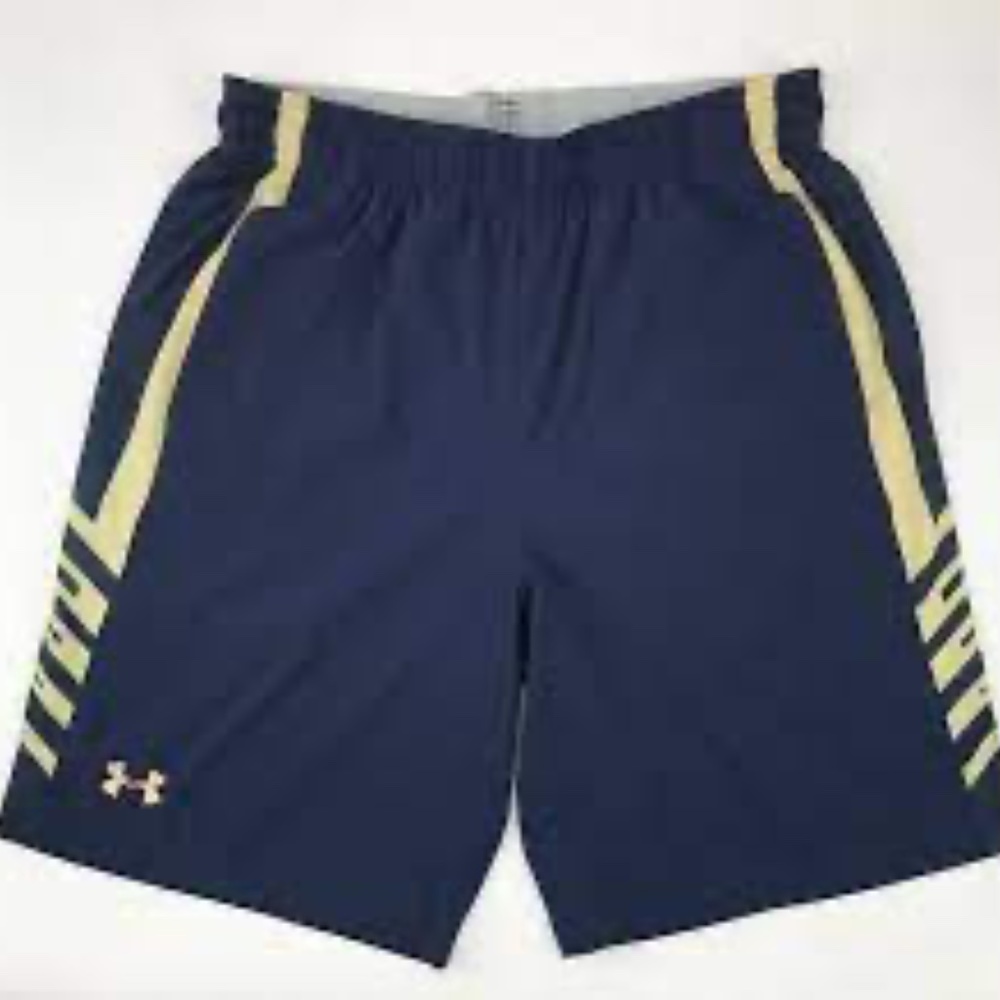 Navy Academy Blue and vegas gold Under Armour shorts